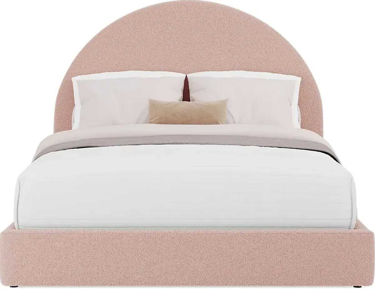 Kids Canyon Lake Ash Gray Bedroom with Moonstone Pink Full Upholstered Bed
