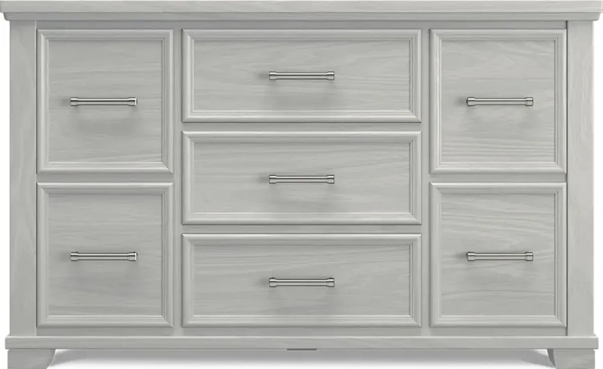 Kids Canyon Lake Ash Gray Bedroom with Moonstone Pink Full Upholstered Bed
