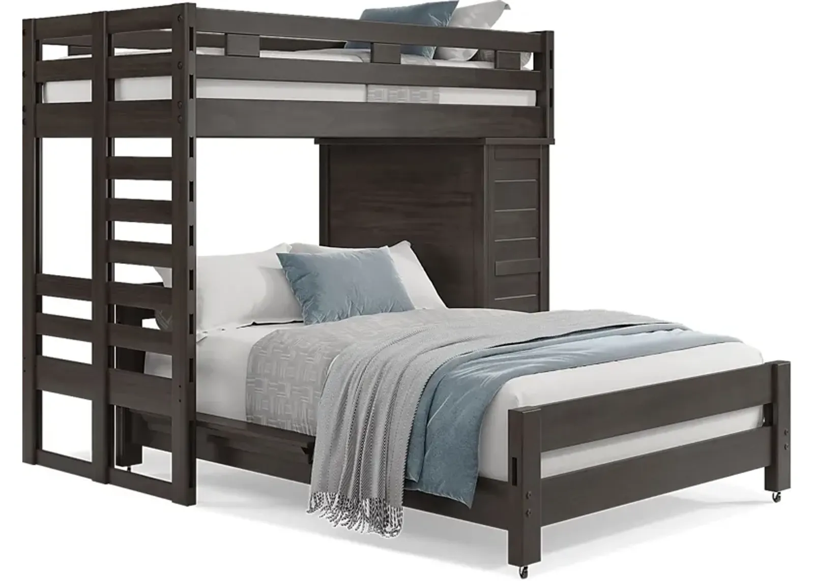 Kids Creekside 2.0 Charcoal Twin/Full Loft with Loft Chest