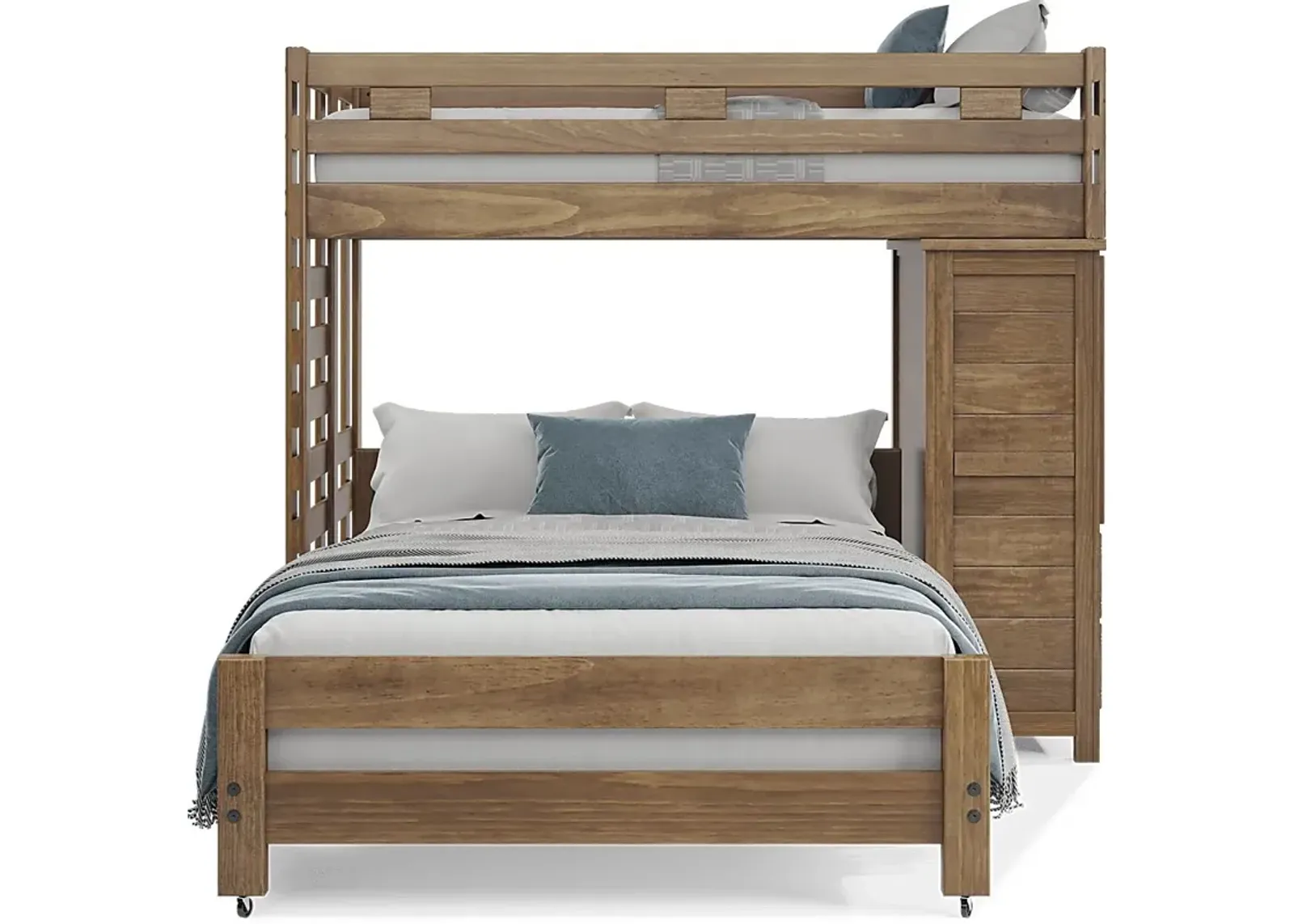 Kids Creekside 2.0 Chestnut Twin/Full Loft with Loft Chest