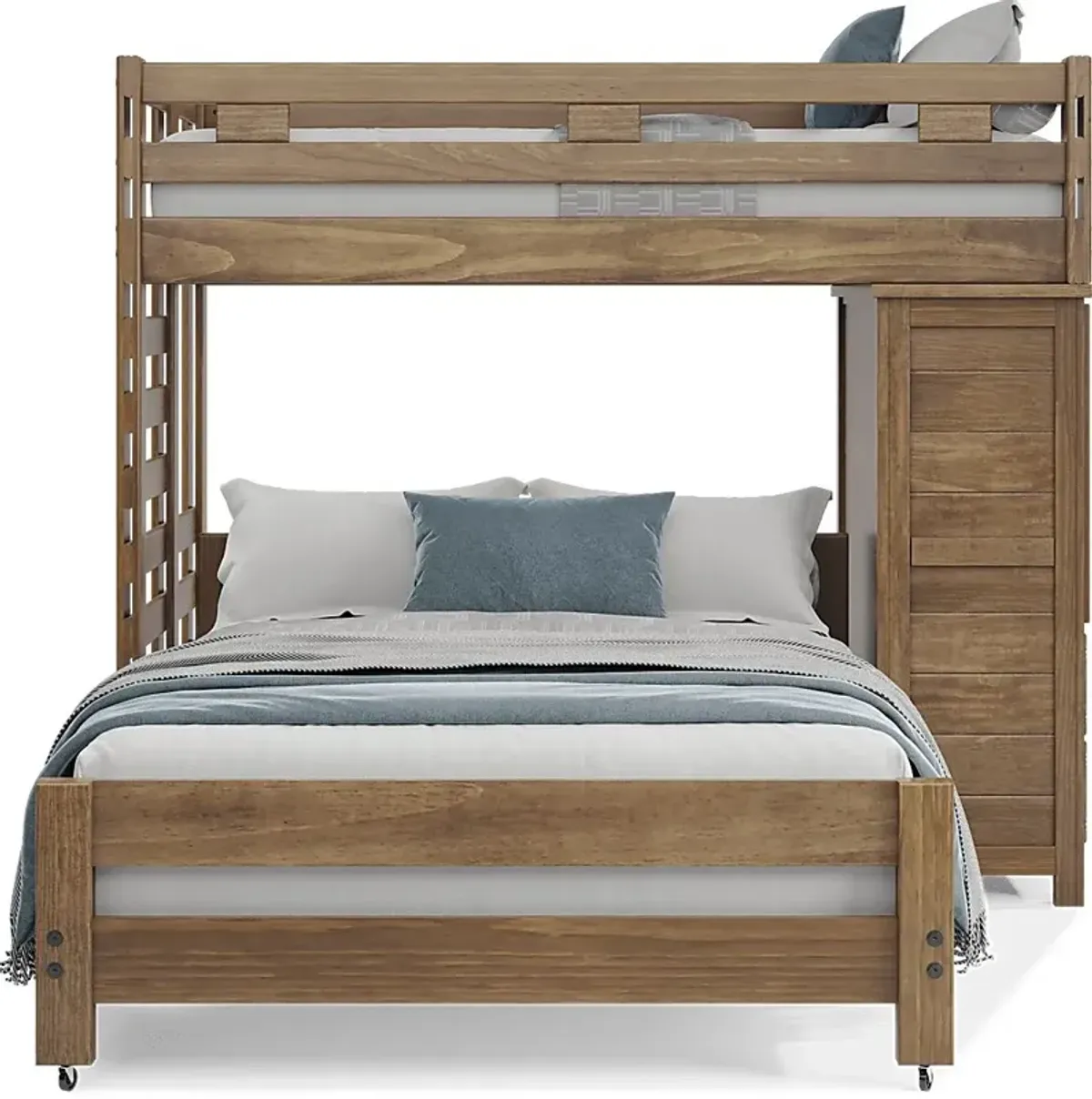 Kids Creekside 2.0 Chestnut Twin/Full Loft with Loft Chest