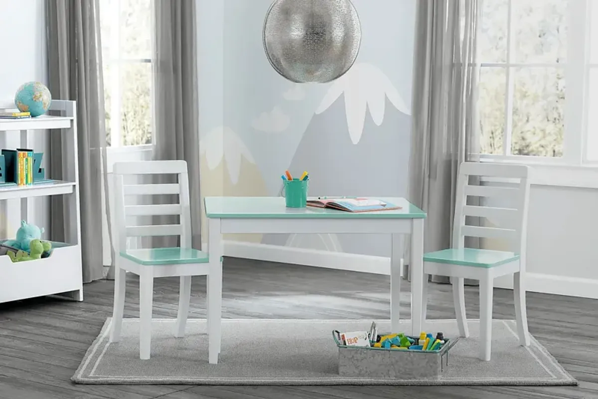 Kids Homeroom Fun Aqua 3 Pc Table Set