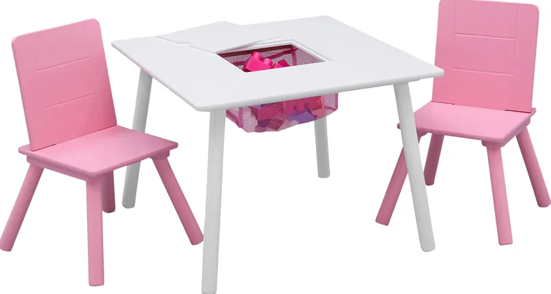 Kids Coloring Time White 3 Pc Table Set