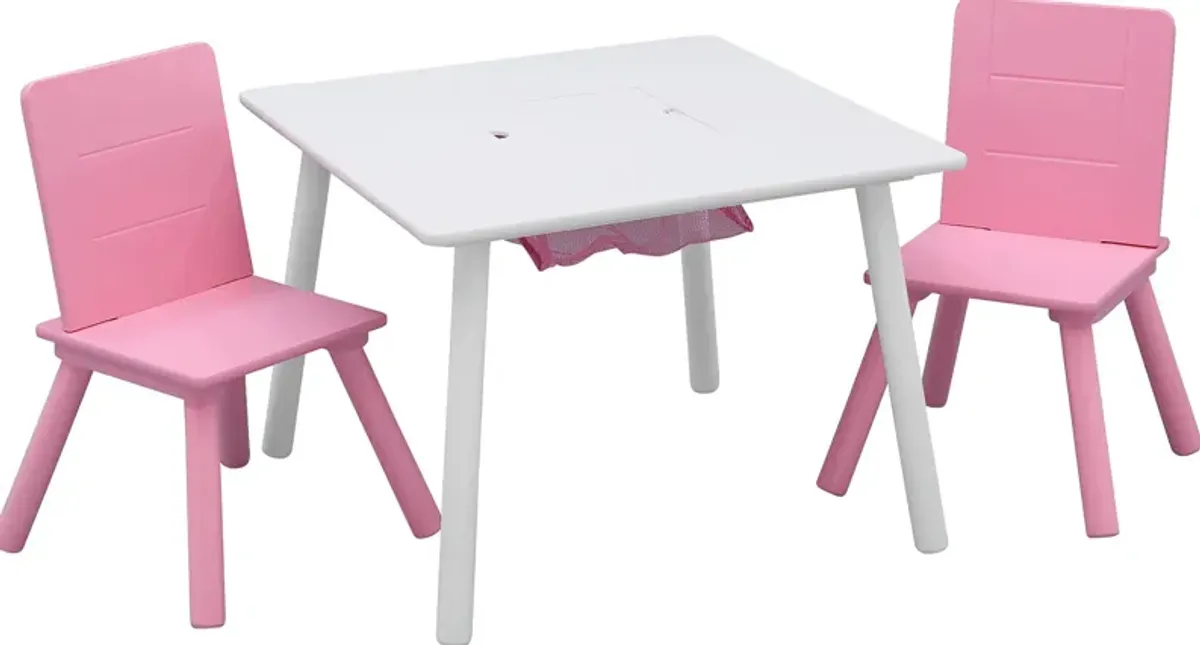 Kids Coloring Time White 3 Pc Table Set