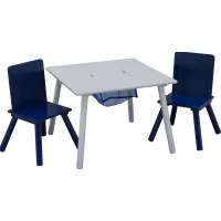 Kids Coloring Time Gray 3 Pc Table Set