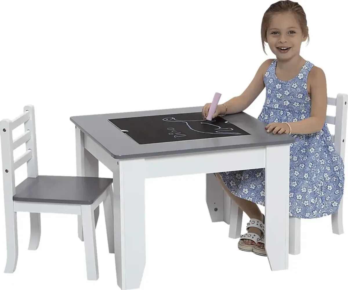 Kids Drawing Lessons Gray 3 Pc Table Set