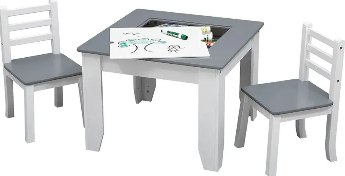 Kids Drawing Lessons Gray 3 Pc Table Set