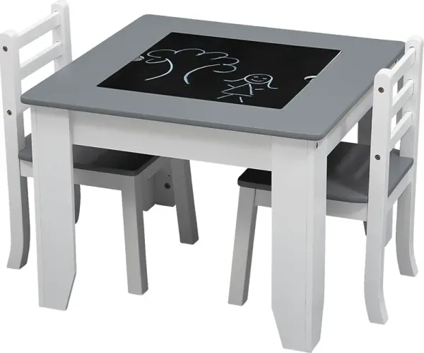 Kids Drawing Lessons Gray Table Set