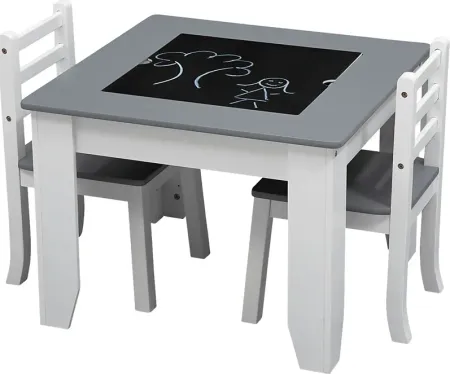 Kids Drawing Lessons Gray 3 Pc Table Set