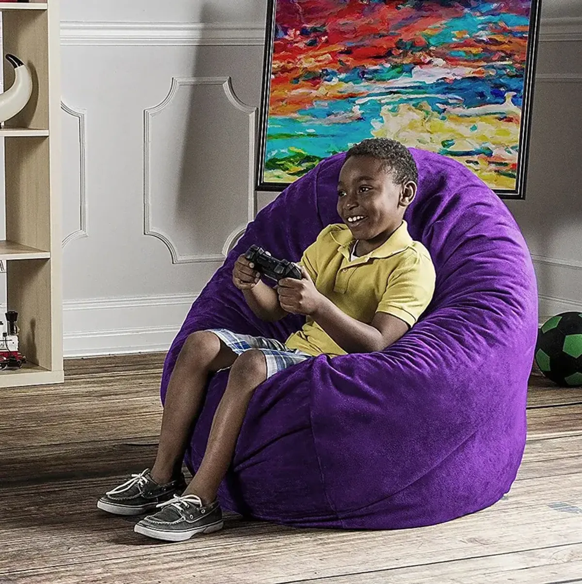 Kids Calix Purple Bean Bag Chair