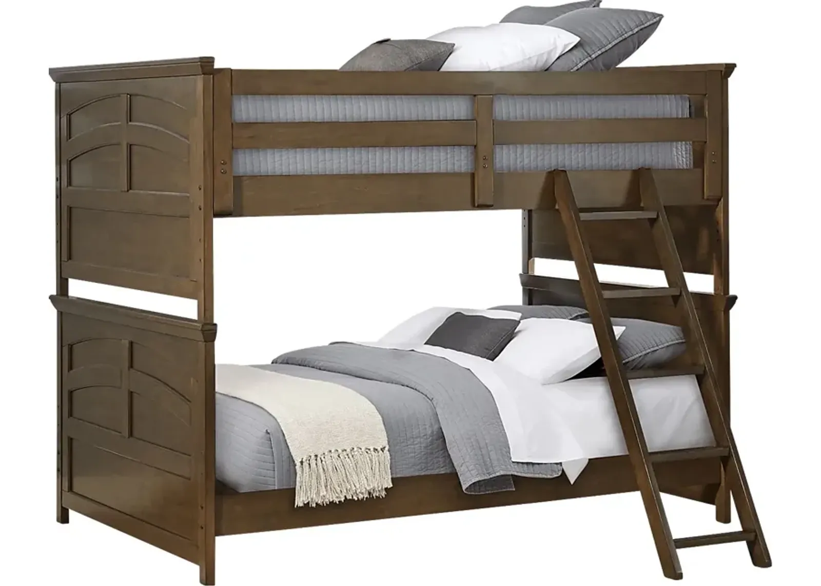 Kids Santa Cruz Brown Cherry Full/Full Bunk Bed with Basketball Hoop