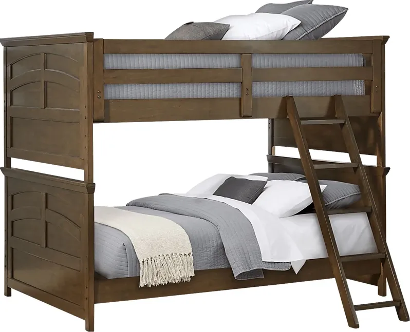 Kids Santa Cruz Brown Cherry Full/Full Bunk Bed with Basketball Hoop