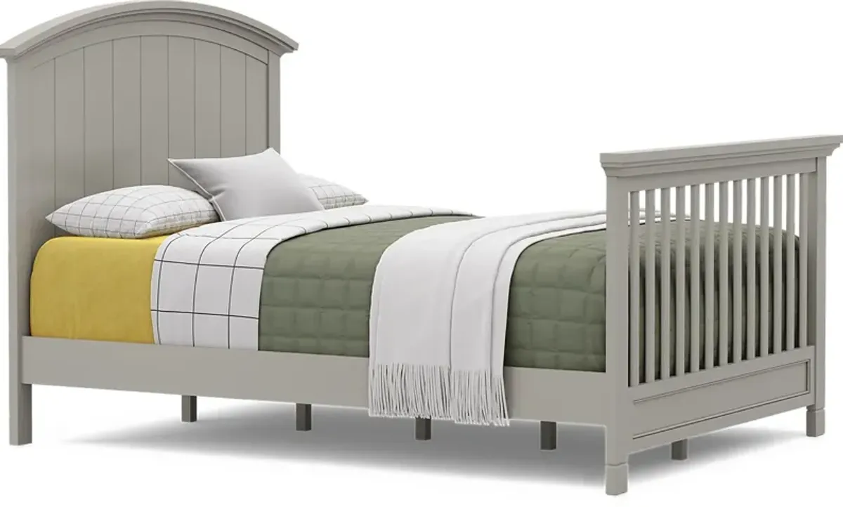 Kids Cottage Colors Gray 4 Pc Nursery with Toddler and Full Conversion Rails