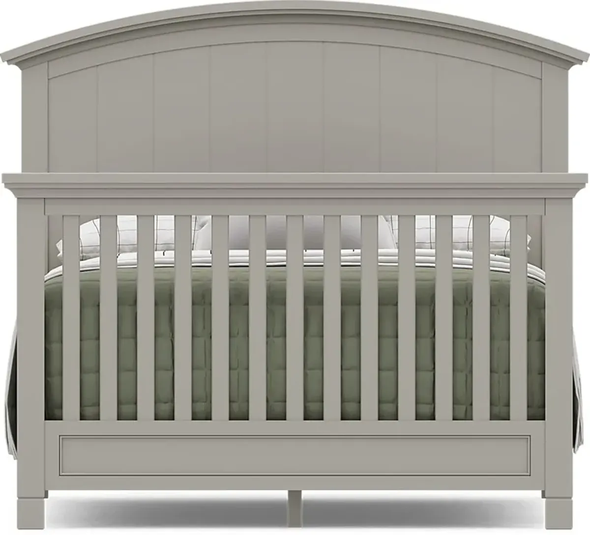 Kids Cottage Colors Gray 4 Pc Nursery with Toddler and Full Conversion Rails