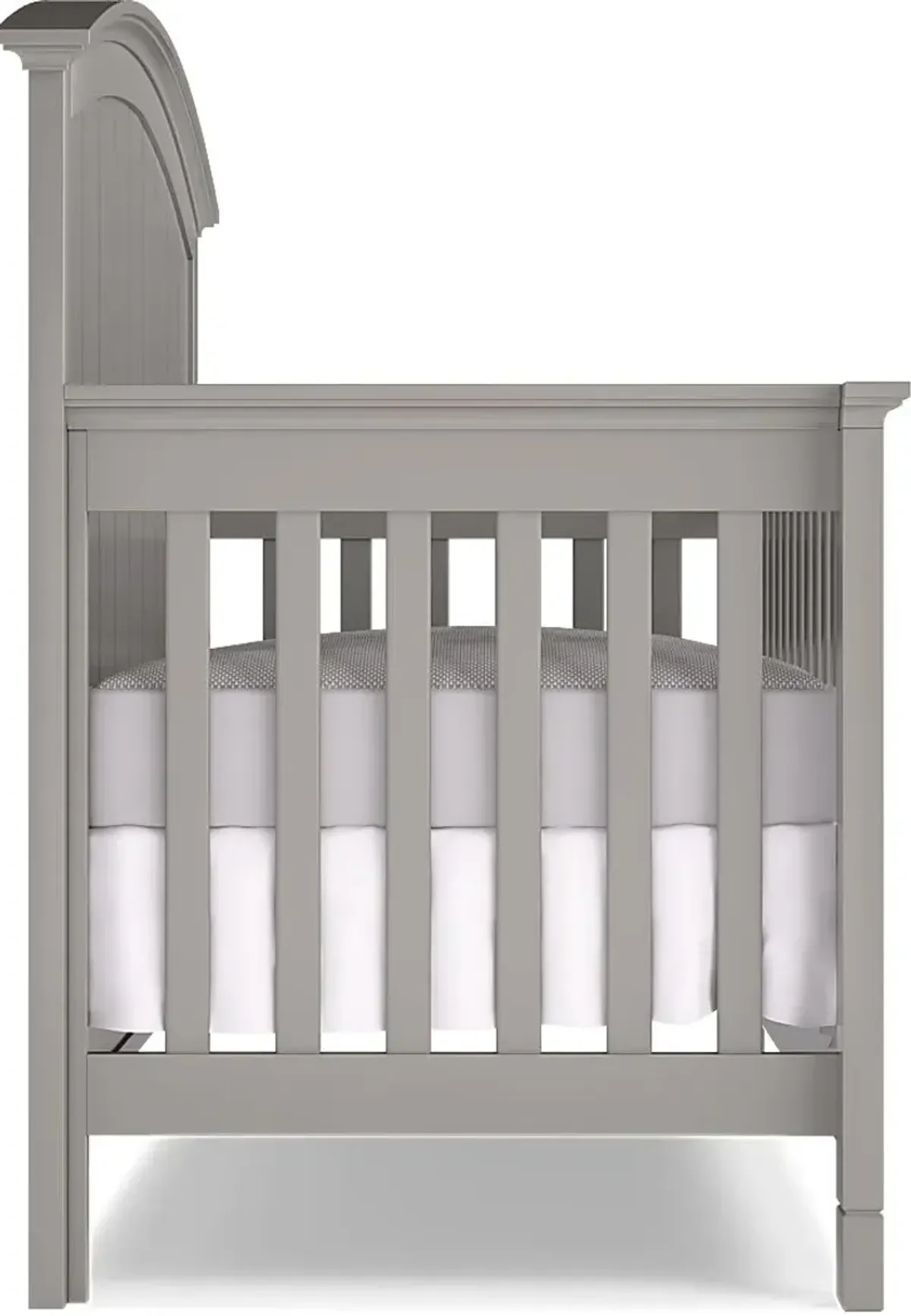 Kids Cottage Colors Gray 4 Pc Nursery with Toddler and Full Conversion Rails