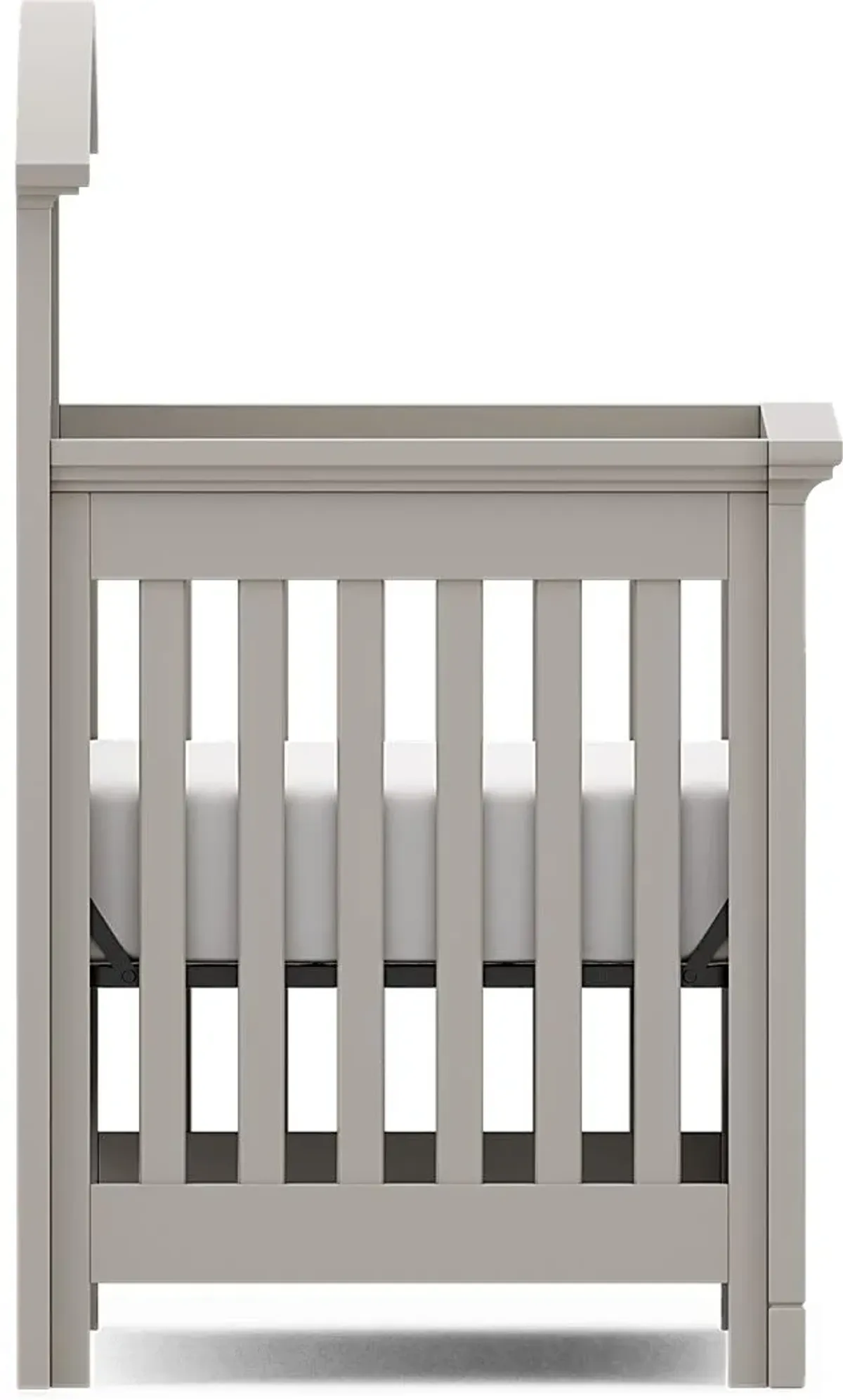 Kids Cottage Colors Gray 4 Pc Nursery with Toddler and Full Conversion Rails