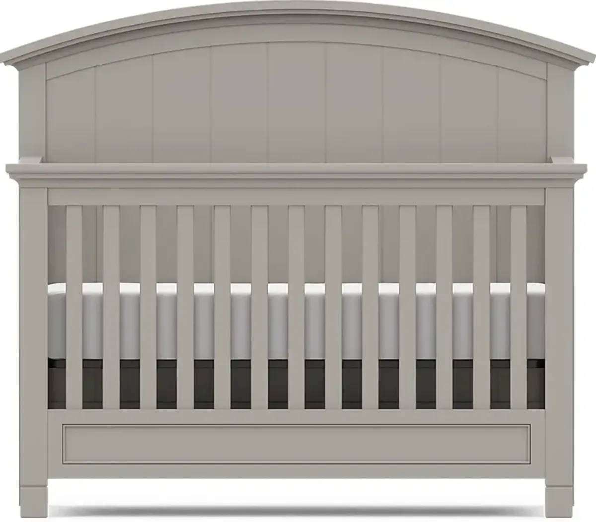 Kids Cottage Colors Gray 4 Pc Nursery with Toddler and Full Conversion Rails