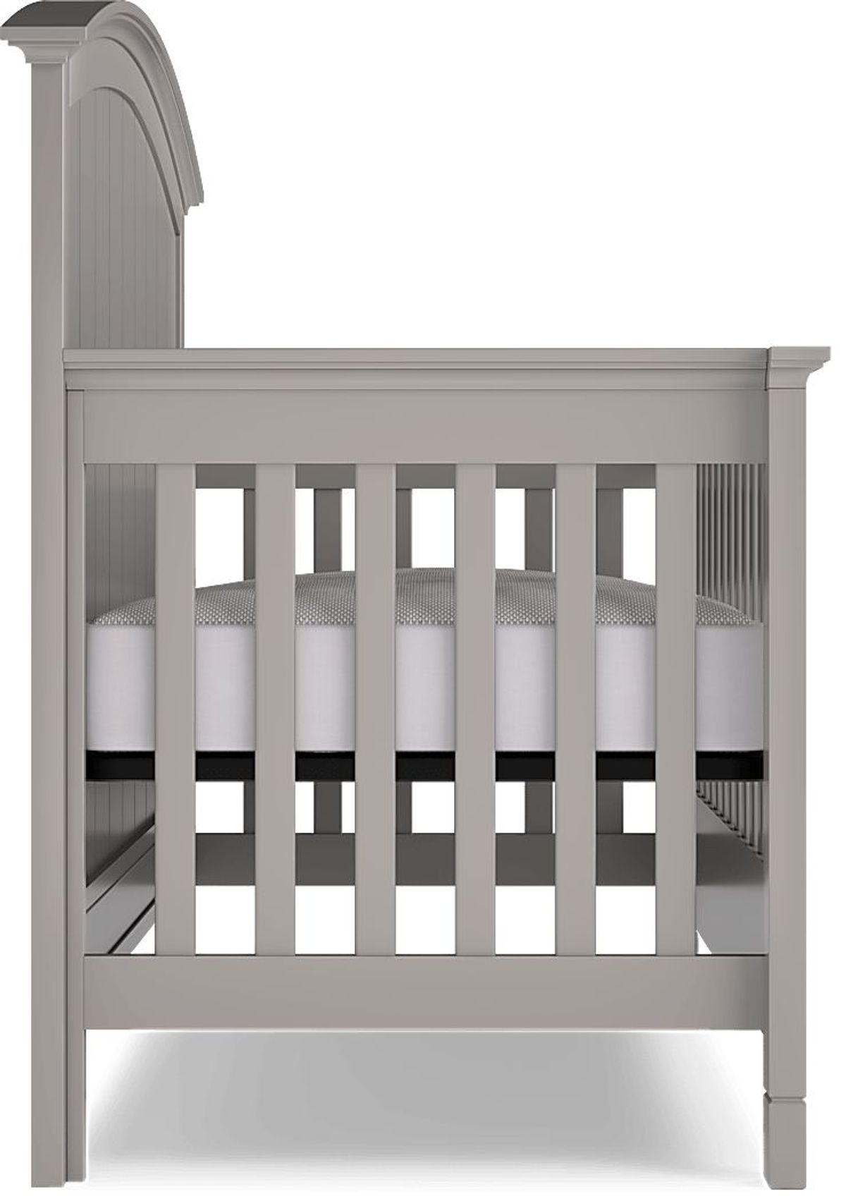 Kids Cottage Colors Gray 4 Pc Nursery with Toddler and Full Conversion Rails