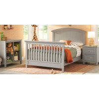Kids Cottage Colors Gray 4 Pc Nursery with Toddler and Full Conversion Rails