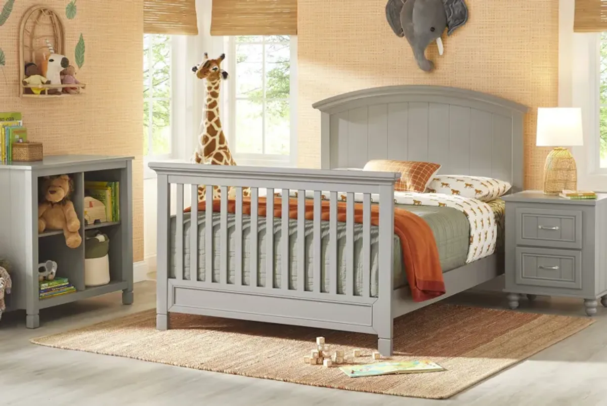 Kids Cottage Colors Gray Nursery with Toddler and Full Conversion Rails