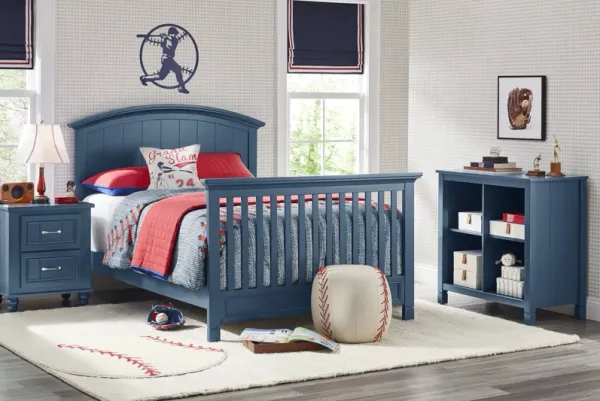 Kids Cottage Colors Navy Nursery with Toddler and Full Conversion Rails