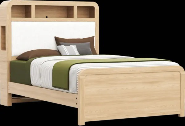 Kids Hidden Hills Light Oak Full Bookcase Bed