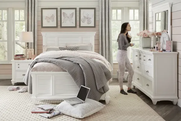 Kids Hilton Head White Twin XL Panel Bedroom