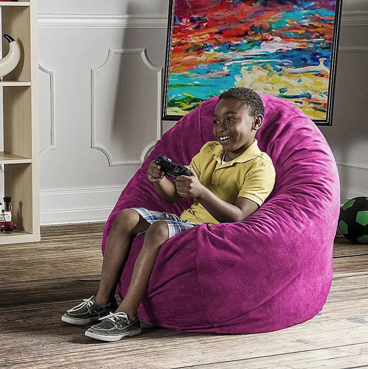 Kids Calix Fuchsia Bean Bag Chair