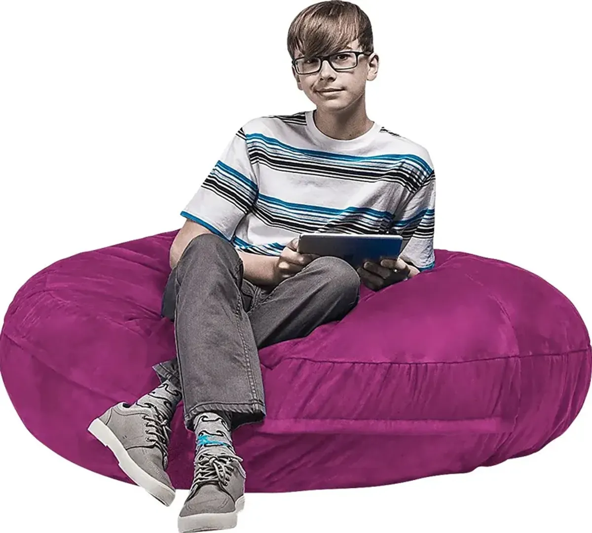 Kids Calix Fuchsia Bean Bag Chair