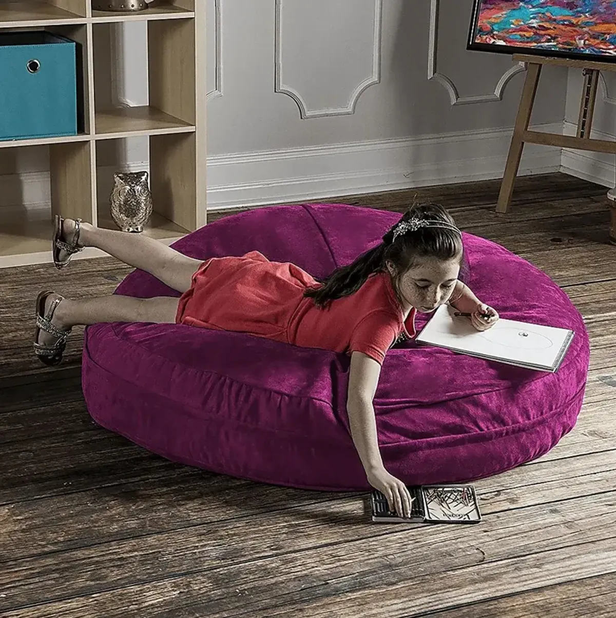 Kids Calix Fuchsia Bean Bag Chair