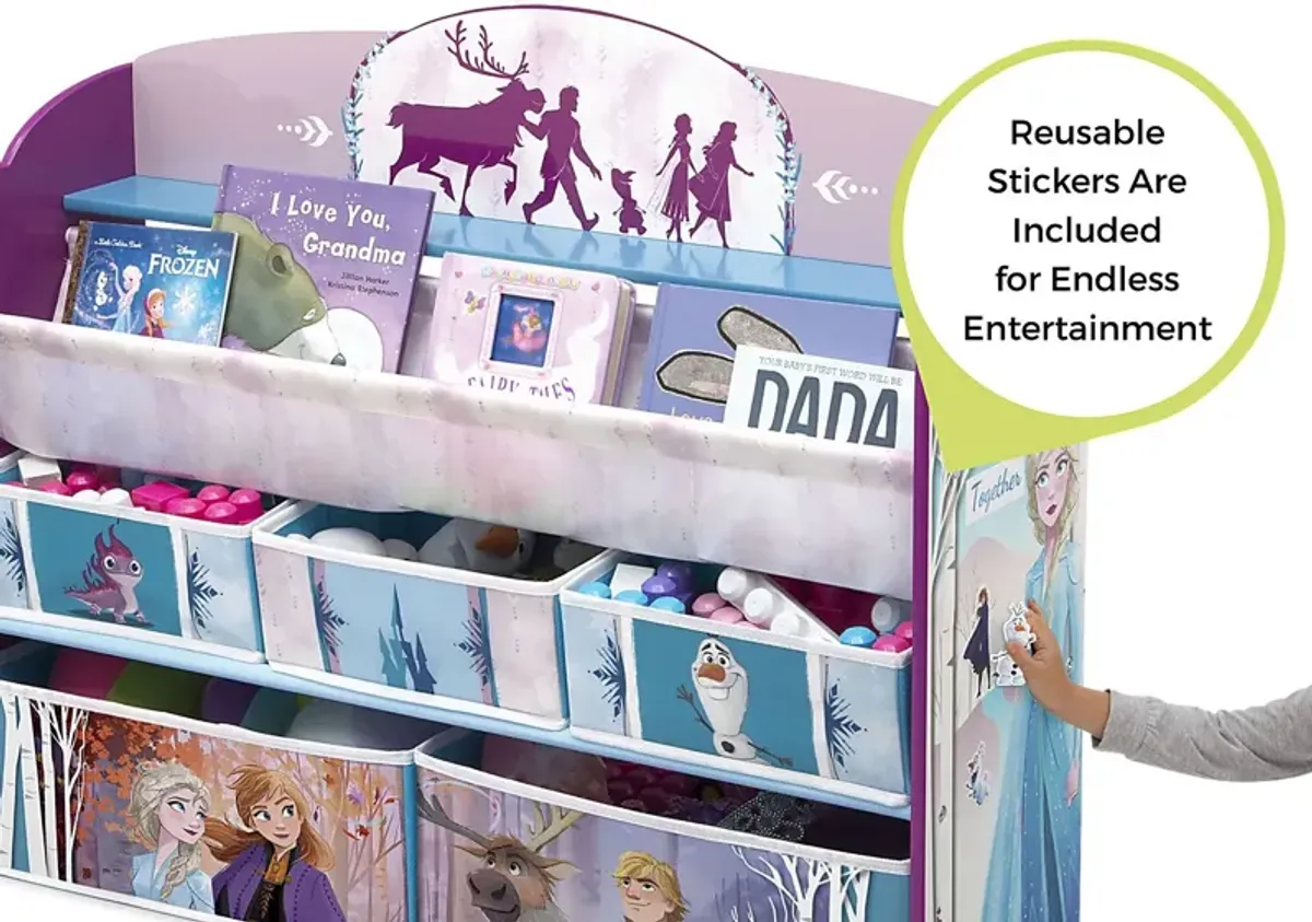 Kids Disney Frozen II Lilac Bookcase and Toy Organizer