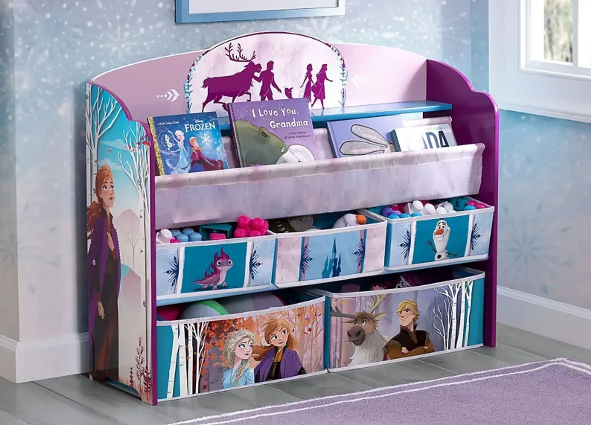 Kids Disney Frozen Ii Lilac Bookcase And Toy Organizer Rooms To Go ...