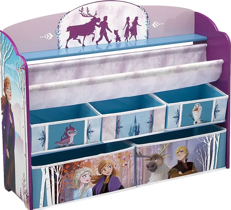 Kids Disney Frozen II Lilac Bookcase and Toy Organizer
