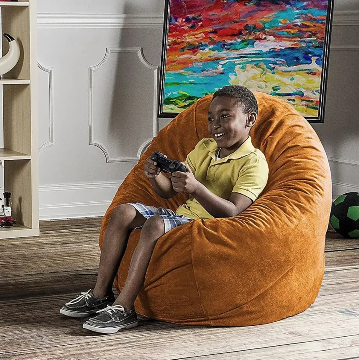 Kids Calix Orange Bean Bag Chair