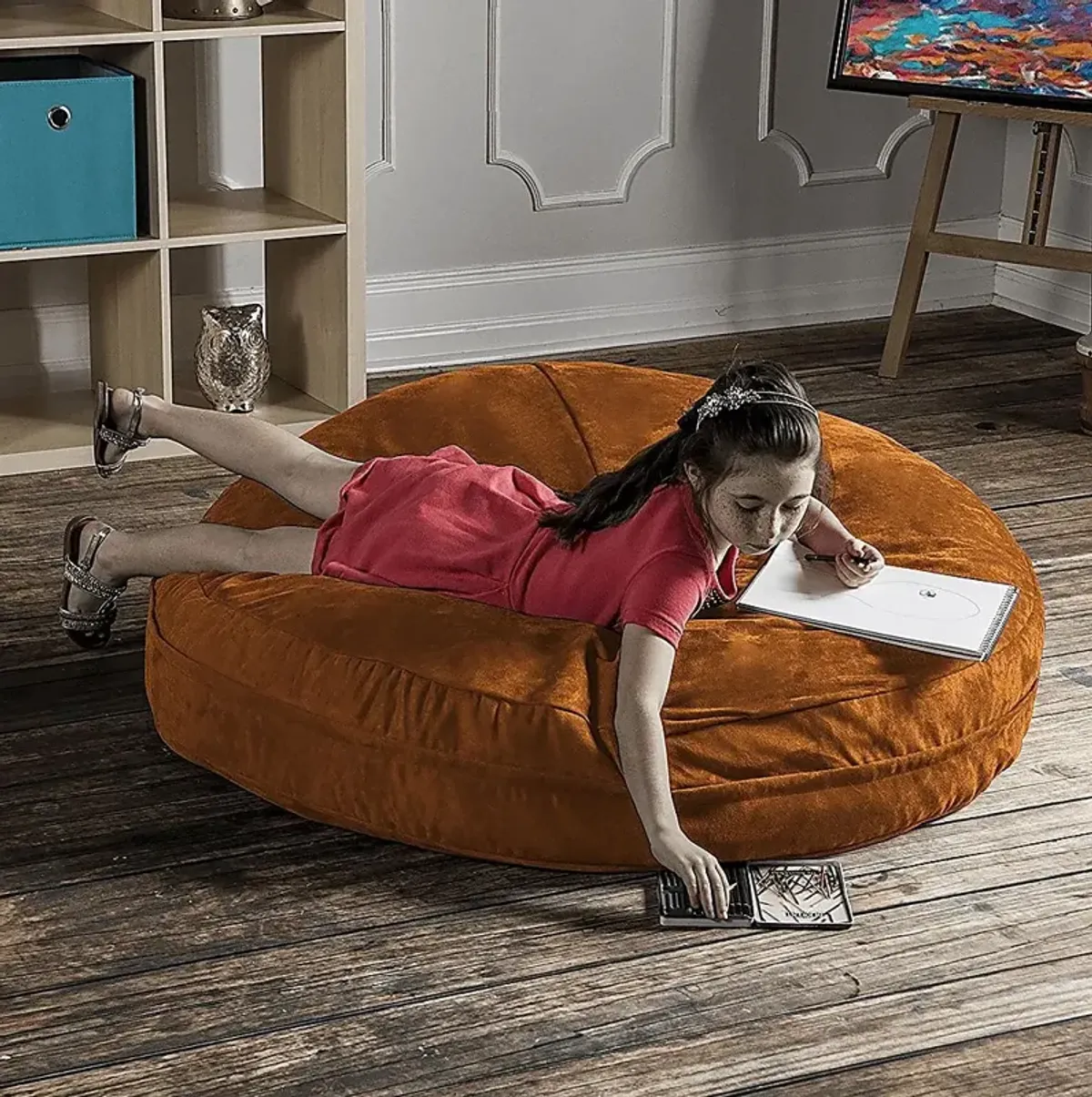 Kids Calix Orange Bean Bag Chair