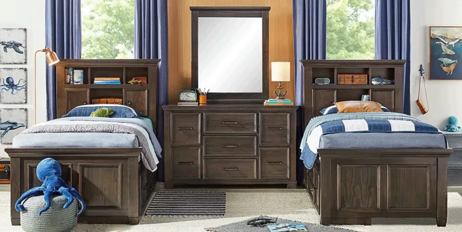 Kids Canyon Lake Java 8 Pc Twin Bookcase Bedroom