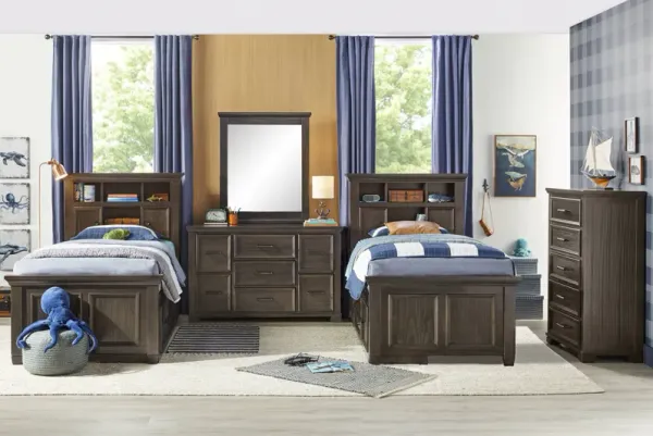 Kids Canyon Lake Java Twin Bookcase Bedroom