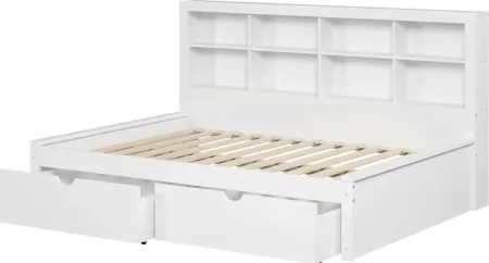 Kids Murifield White Full Daybed with Storage