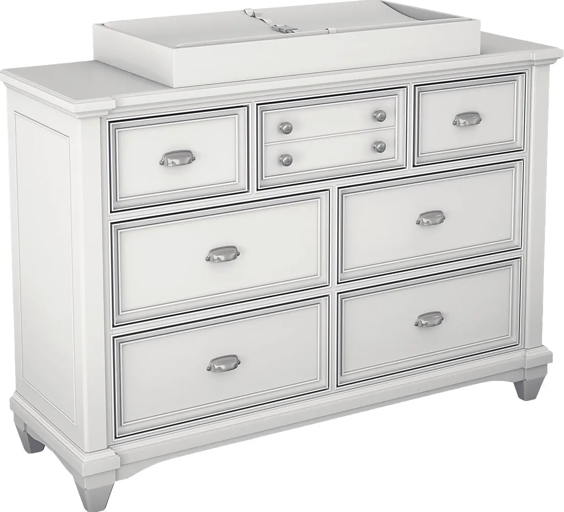 Hilton Head White Dresser with Changing Topper and Pad