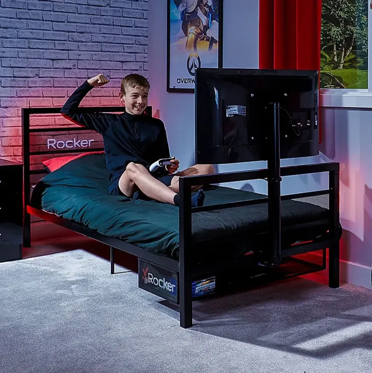 Kids Deecie Black Twin Gaming Bed