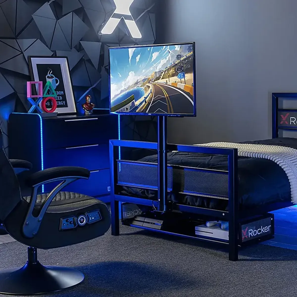 Kids Deecie Black Twin Gaming Bed