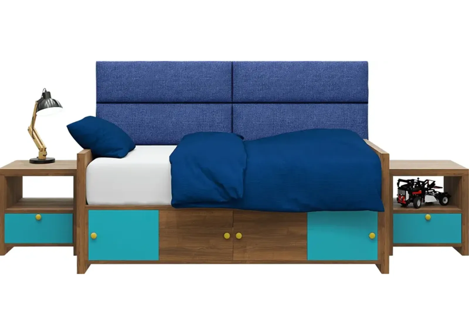 Kids Burkett Blue Twin Headboard Panel, Set of 4