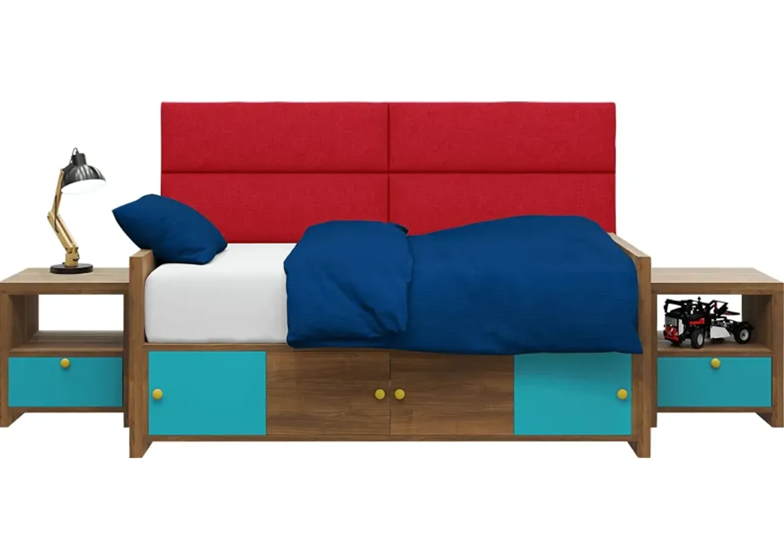 Kids Burkett Red Twin Headboard Panel, Set of 4