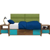Kids Burkett Green Twin Headboard Panel, Set of 4