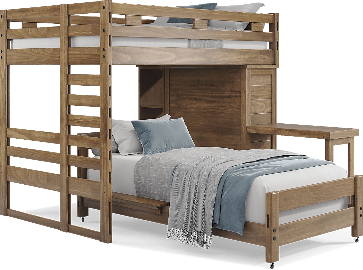 Kids Creekside 2.0 Chestnut Full/Twin Loft with Loft Chest, Bookcase ...