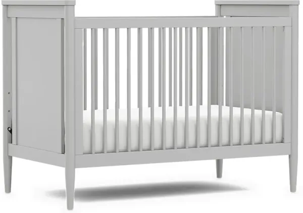 Kids Modern Colors Light Gray 3-in-1 Convertible Crib