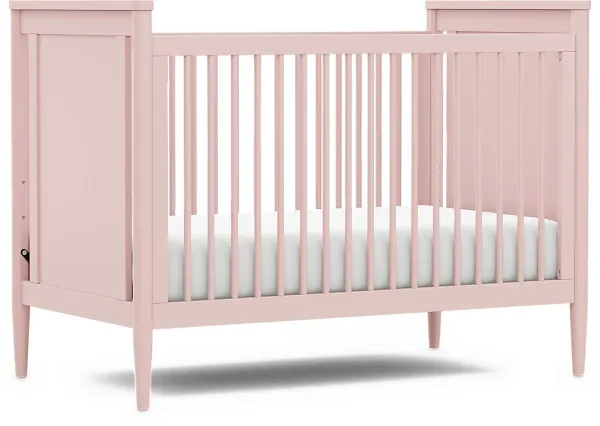 Kids Modern Colors Pink 3-in-1 Convertible Crib