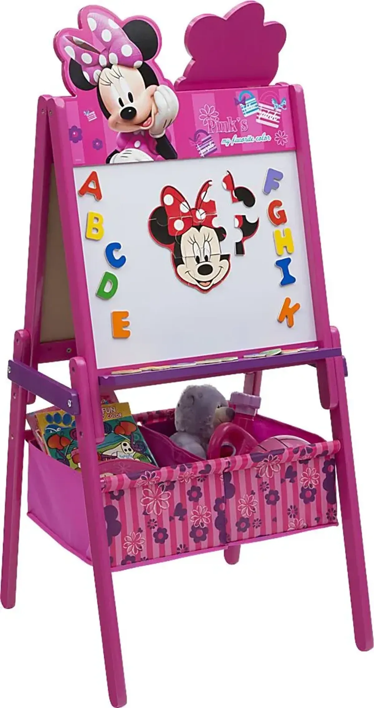 Kids Disney Minnie Mouse Pink Easel with Storage