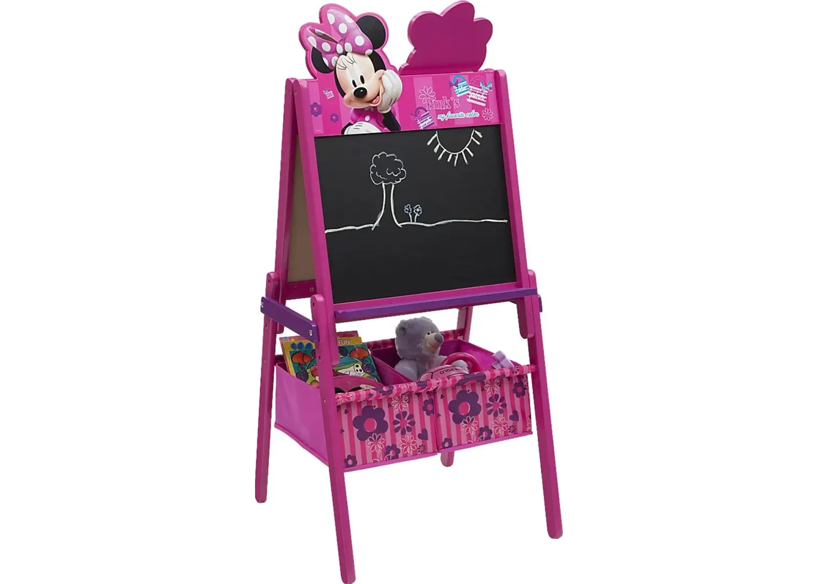 Kids Disney Minnie Mouse Pink Easel with Storage