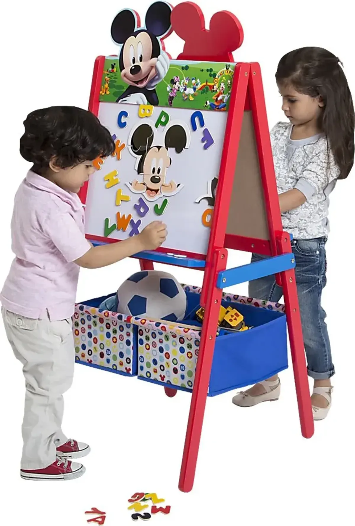 Kids Disney Mickey Mouse Red Easel with Storage